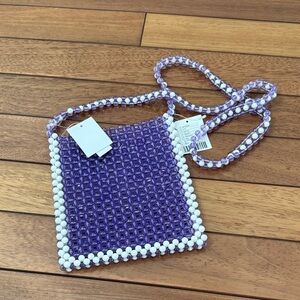NWT Urban Outfitters Jane Beaded Crossbody Bag Blue